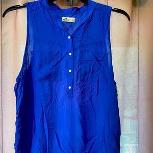Hollister Women’s top, Blue, Sleeveless, Large